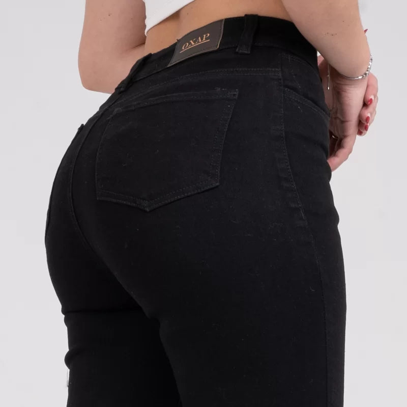 Jean Mom Fit Dama Negro OX-2365