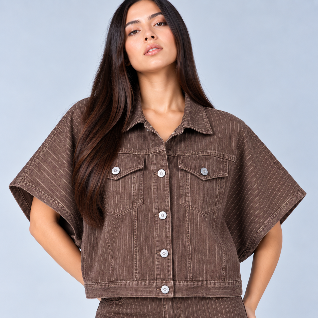 Poncho denim Oxap B2012 Café