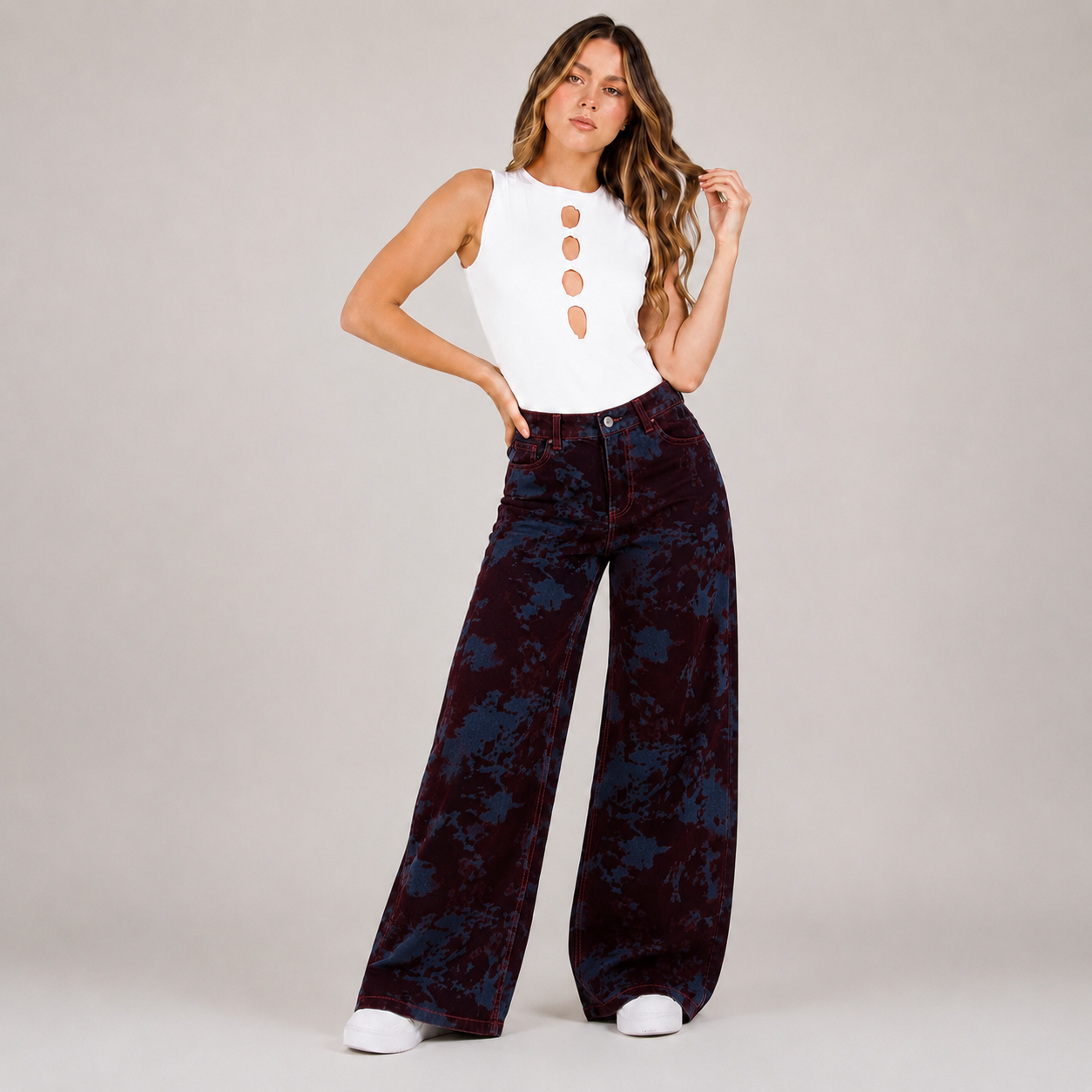 Pantalón Wide Leg Gamuza Ox-3170