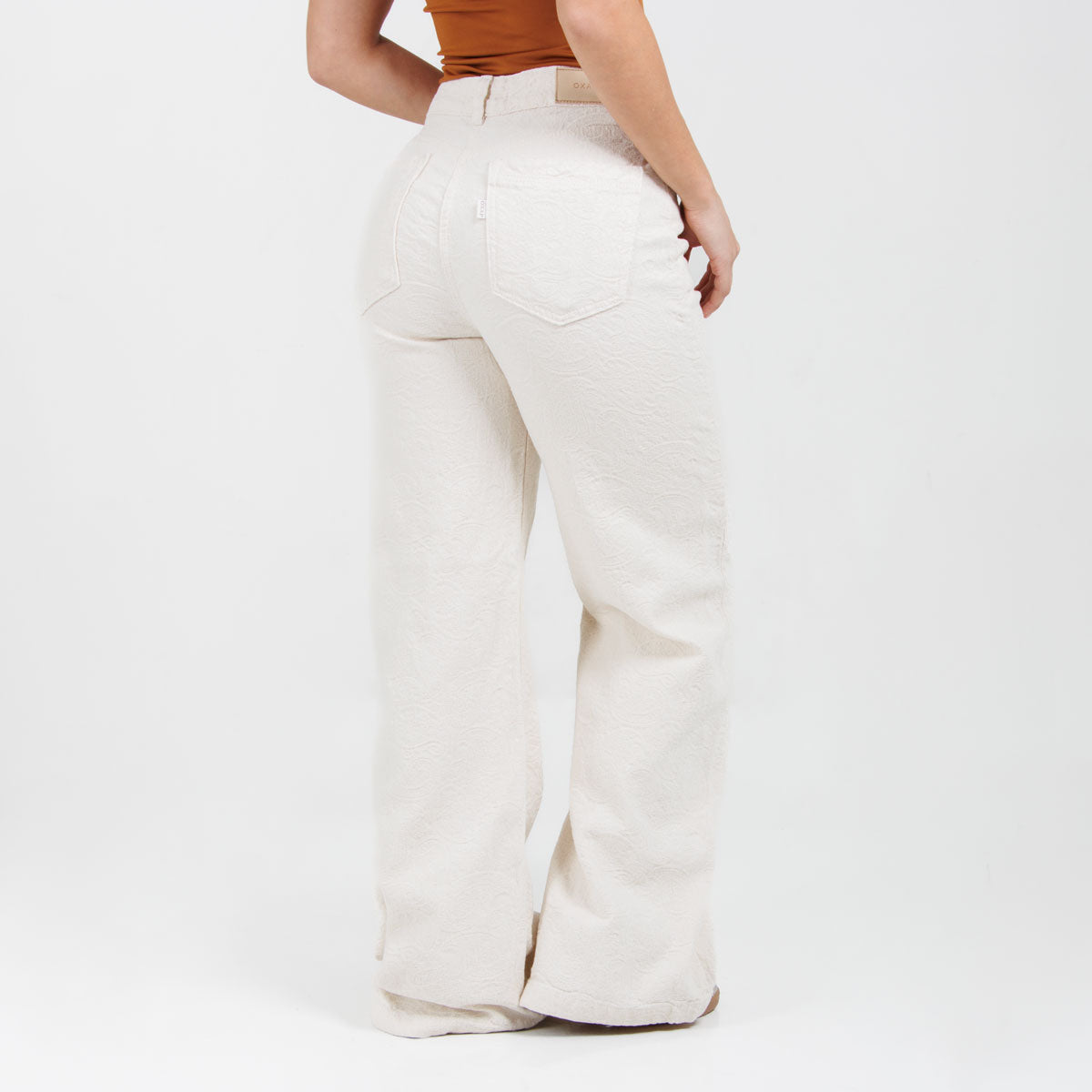 Jean Wide Leg Marfil Ox-3160 Rigido Premium