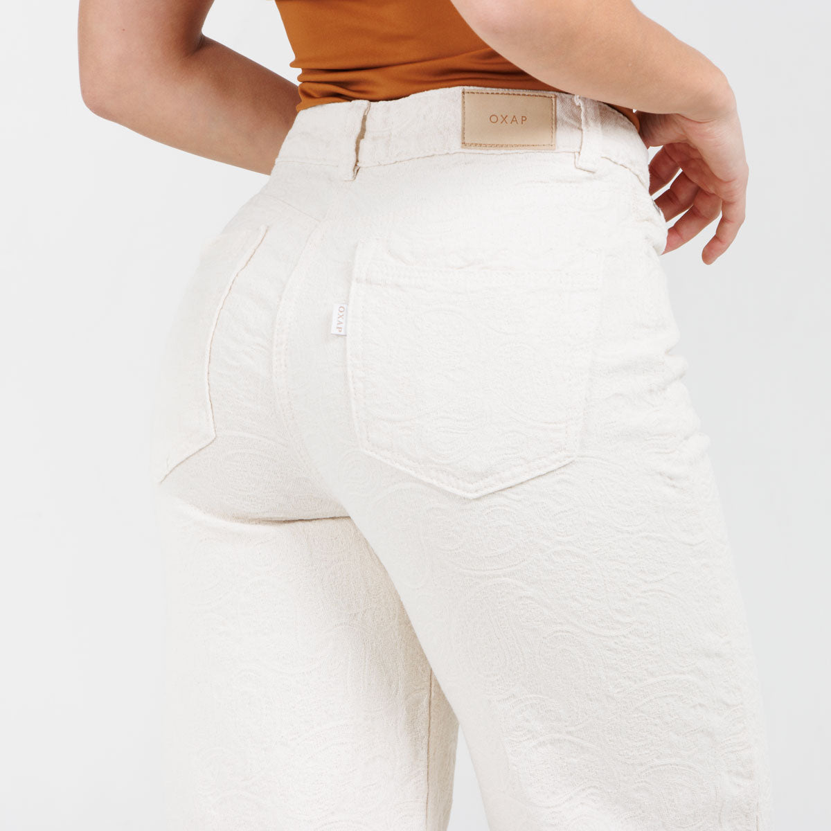Jean Wide Leg Marfil Ox-3160 Rigido Premium