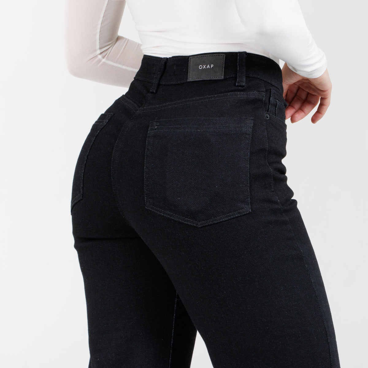 Jean Wide Leg Negro Ox-3156 Licrado