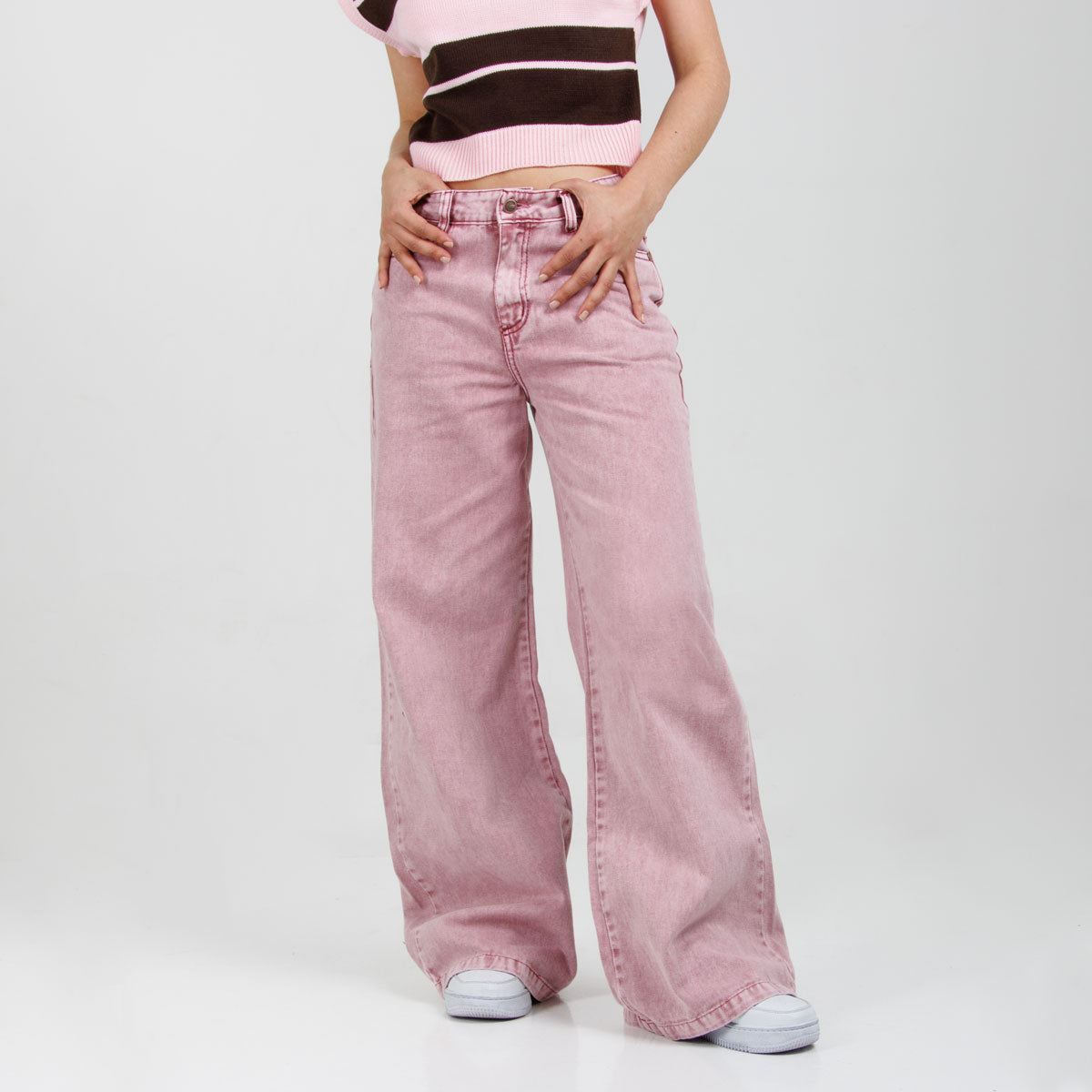 Jean Wide Leg Rigido Ox-3015 Rosa