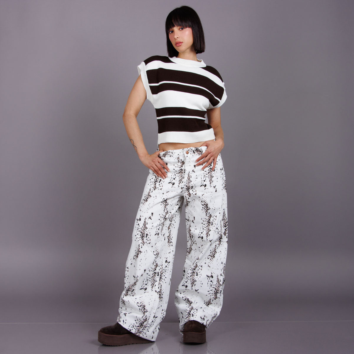 Jean Wide Leg Blanco OX-3109 Rigido