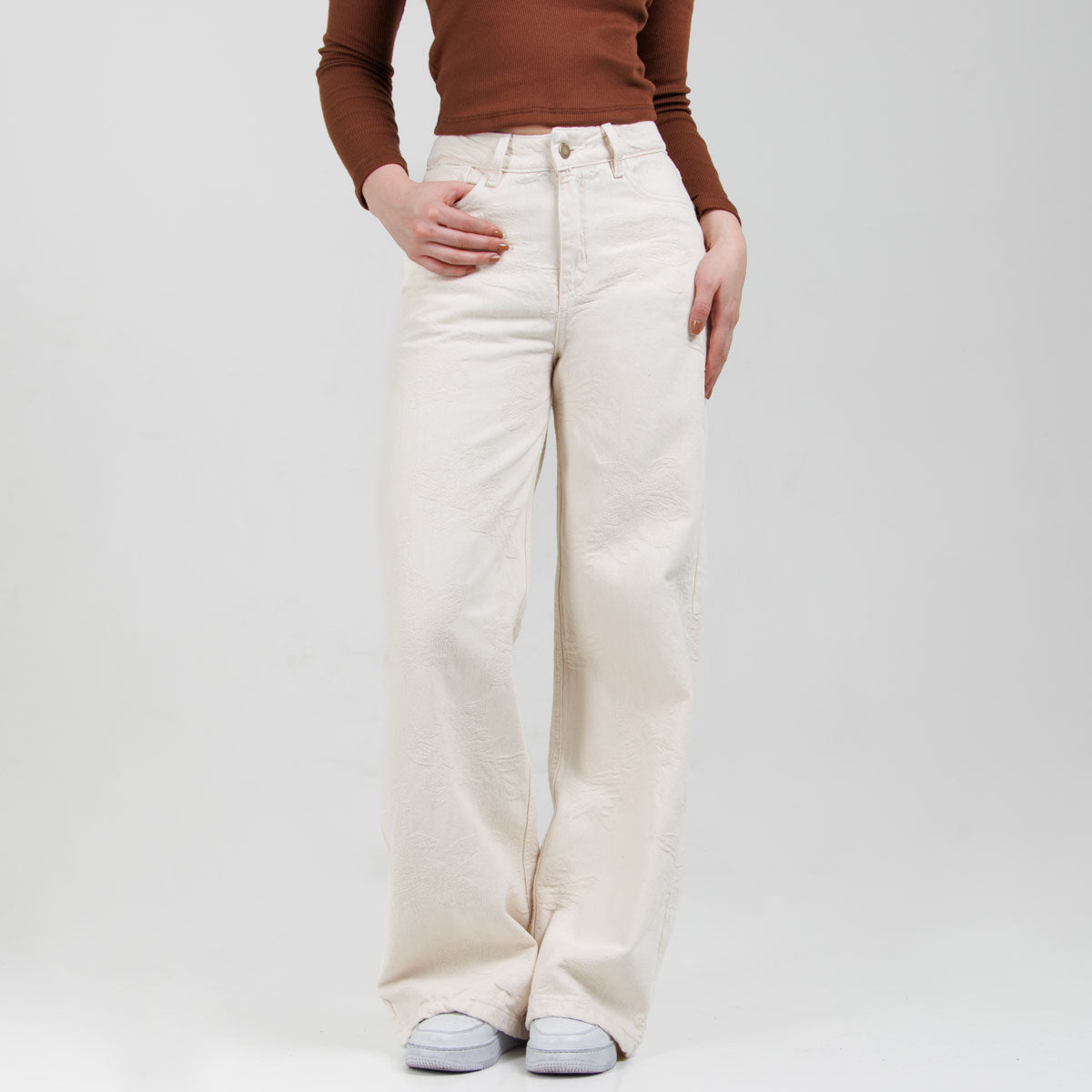 Jean Wide Leg Beige Ox-3075 Rigido