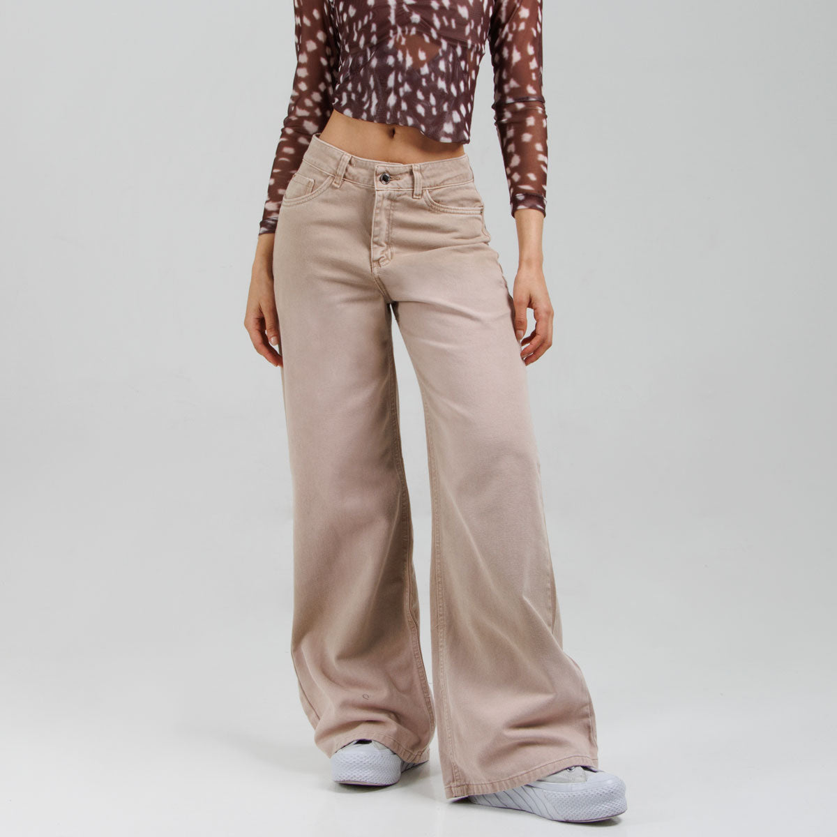Jean Wide Leg  Camel Ox-3079 Rigido