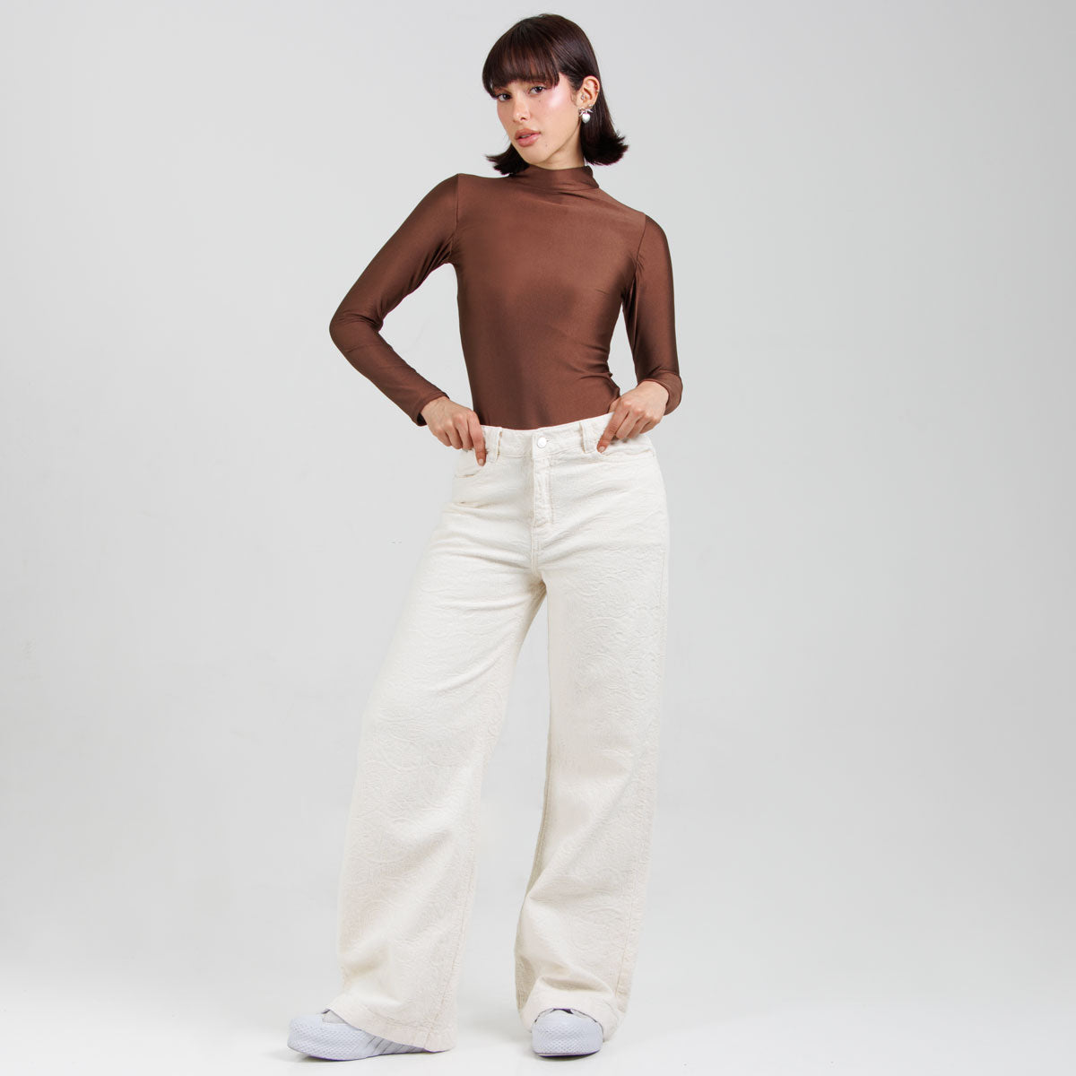 Jean Oxap Wide Leg Beige Ox-3110 Rigido
