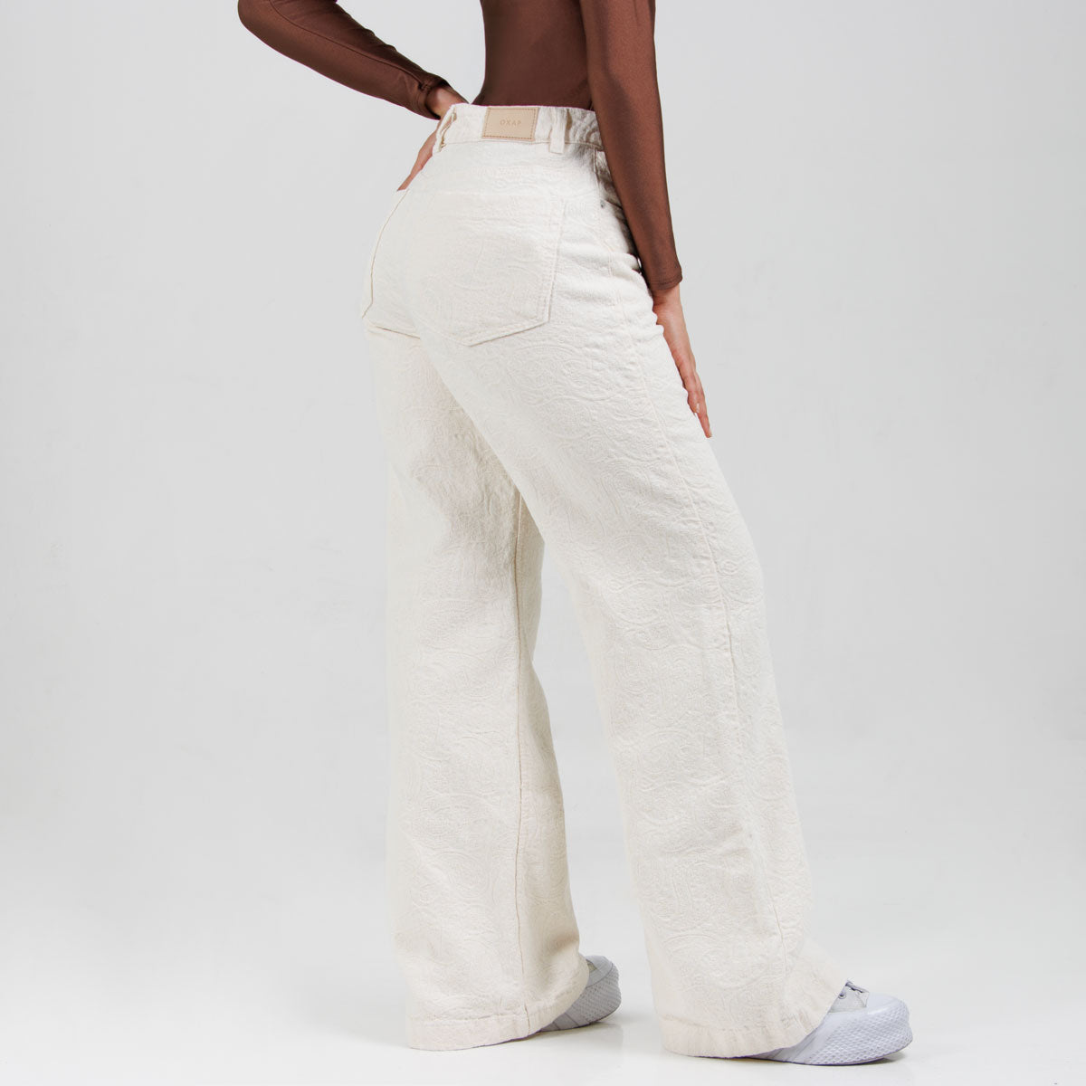 Jean Oxap Wide Leg Beige Ox-3110 Rigido
