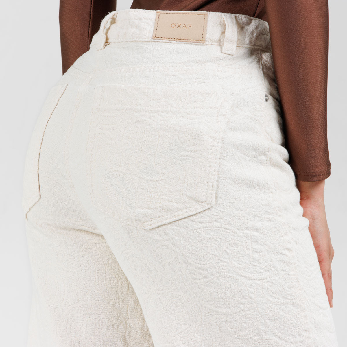 Jean Oxap Wide Leg Beige Ox-3110 Rigido
