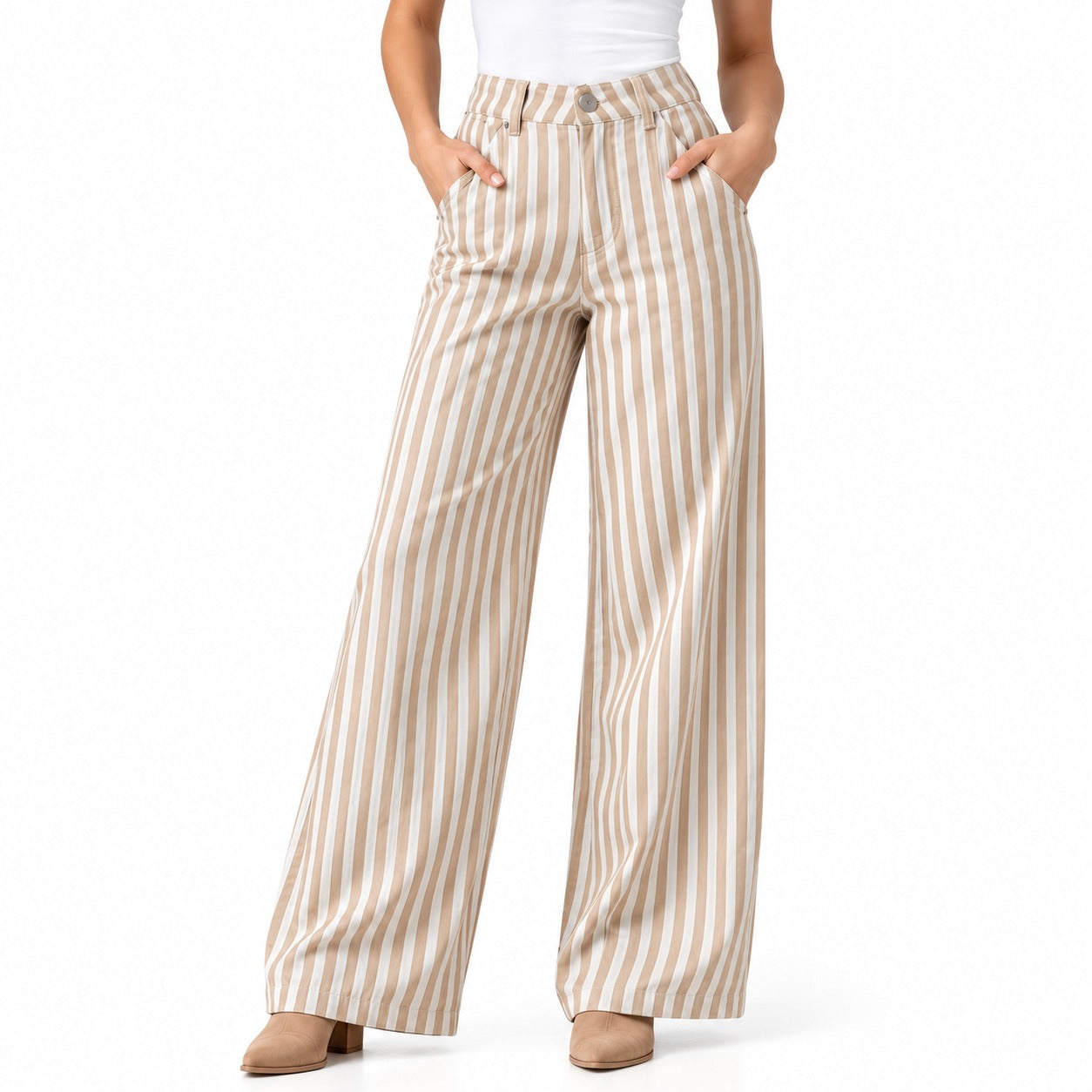Pantalón Wide Leg Beige Ox-3214 Premium