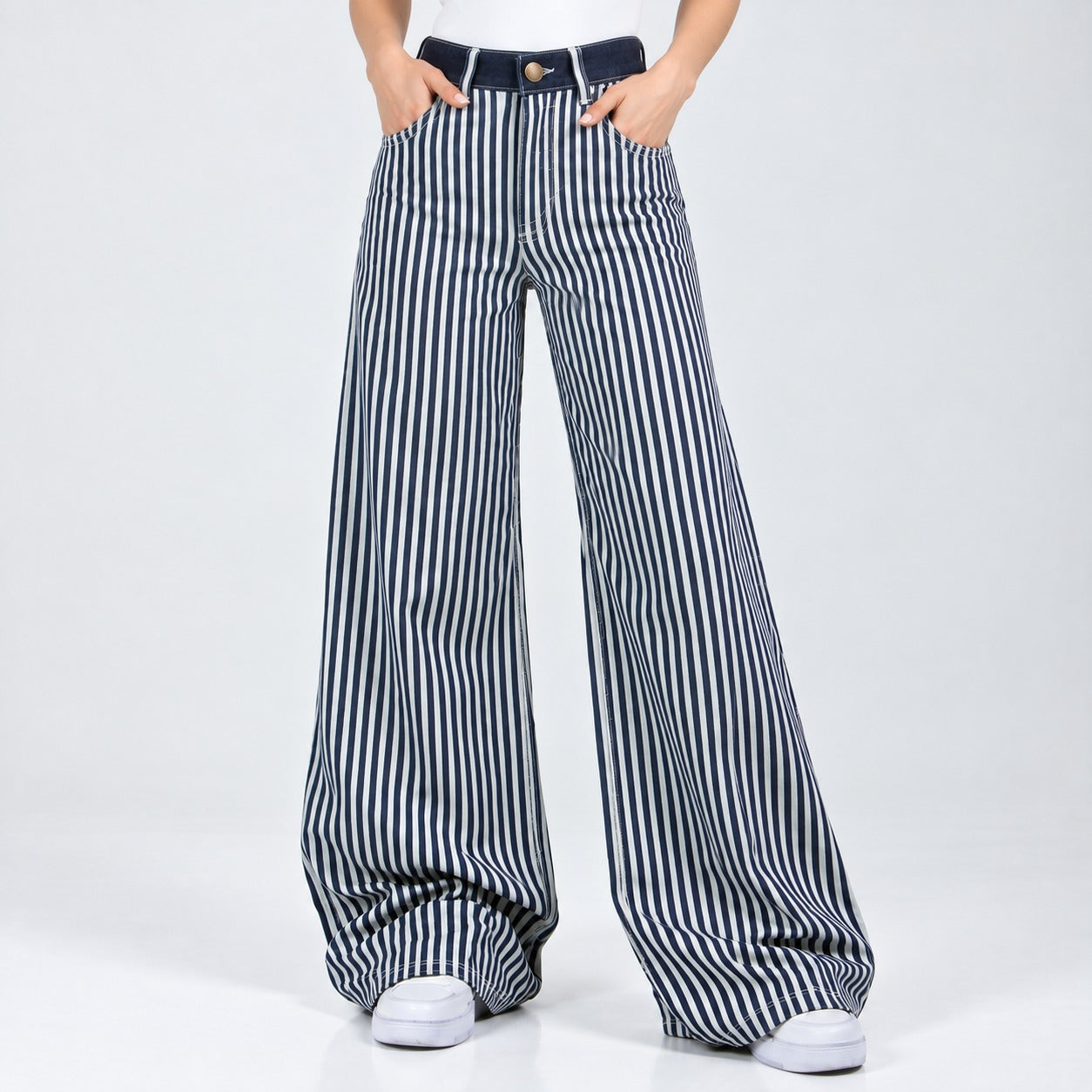 Jean Wide Leg Licrado Ox-3227 Azul Premium