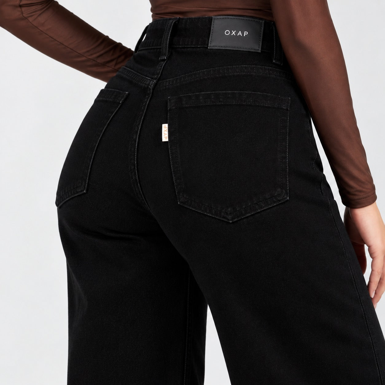 Jean Wide Leg Negro Ox-3139 Licrado