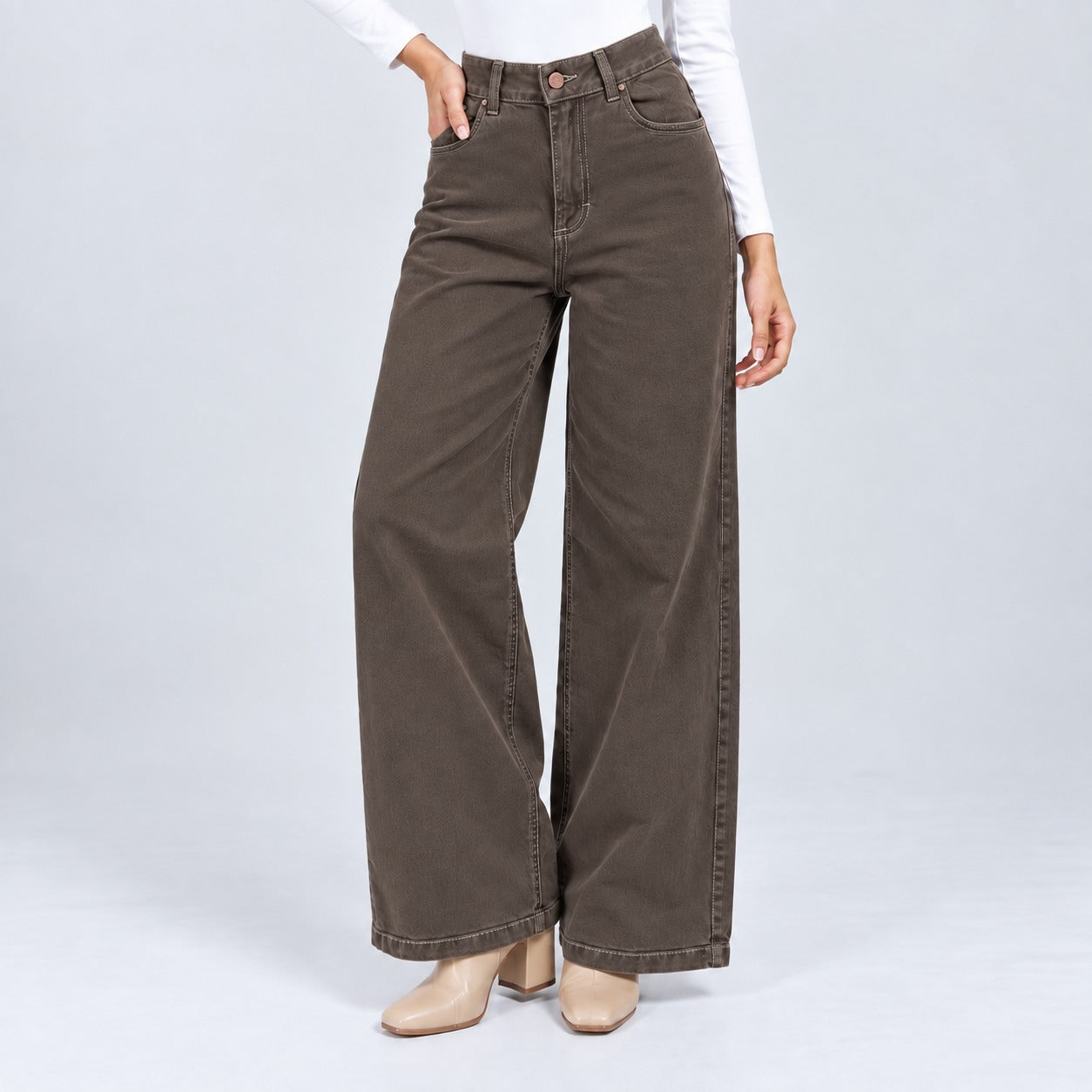 Jean Wide Leg Café Ox-3161  Licrado
