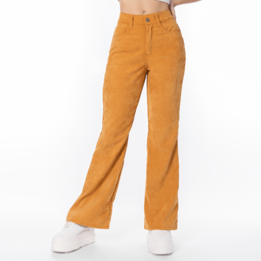 Pantalon flare oxap en  pana mostaza