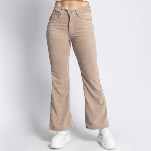 Pantalon flare oxap en pana beige