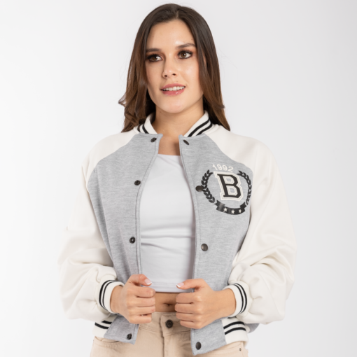 Chaqueta beisbolera 1992 gris claro