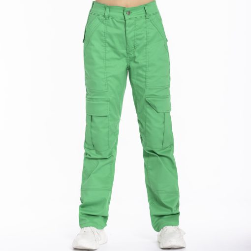 Pantalon cargo en drill Caliope Verde Electrico