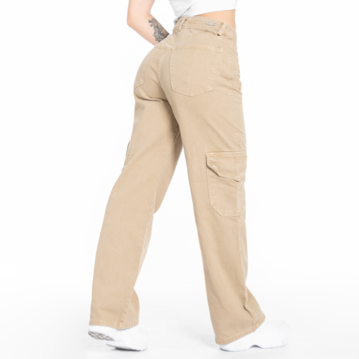 Jean wide leg cargo Beige  ox-2100 - Imagen 2