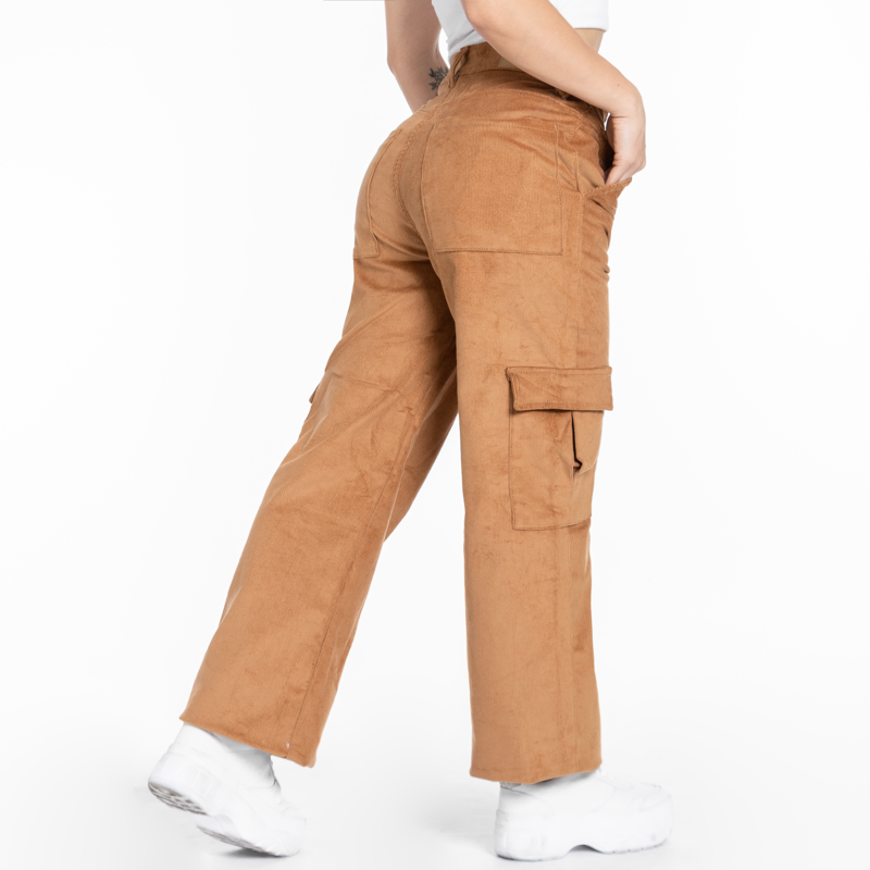 Pantalon De Drill Con Bolsillos Para Mujer