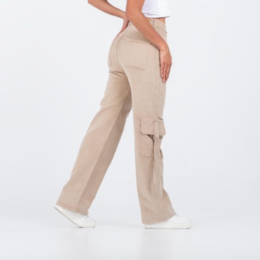 Pantalón En Pana Cargo Beige OX-2301 - Imagen 2