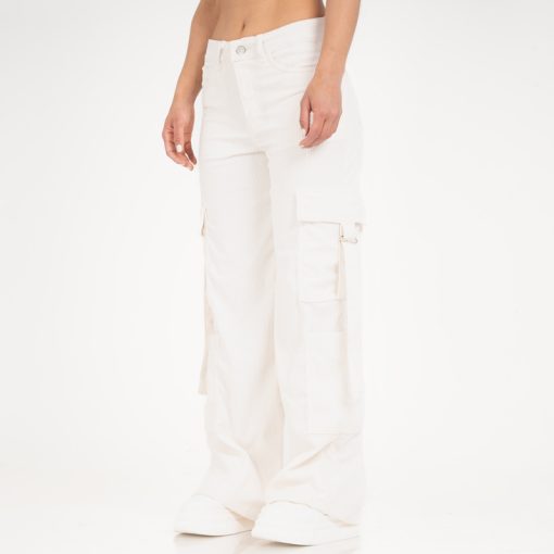 Pantalón En Pana Cargo Crema OX-2412