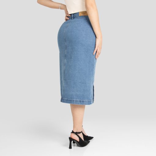 Falda Denim Claro B-1772 - Imagen 2