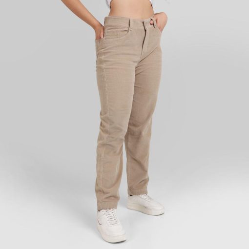 Pantalón Pana Dama Mom fit 2560 Beige