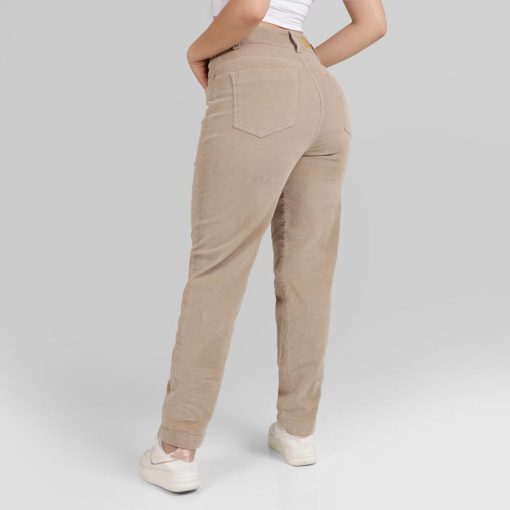 Pantalón Pana Dama Mom fit 2560 Beige - Imagen 2