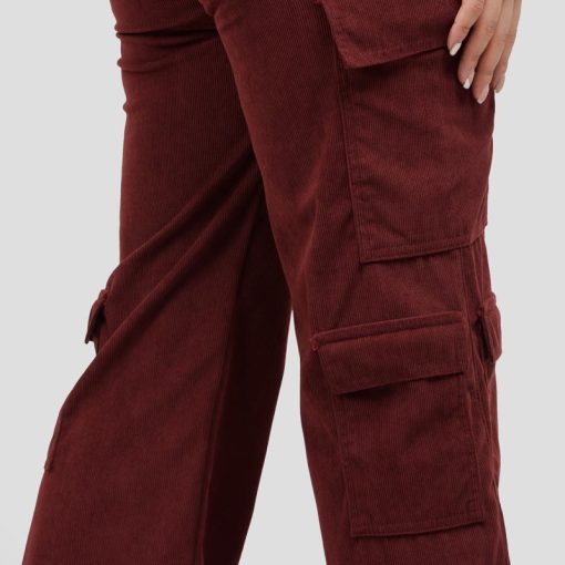 Pantalón Pana Dama Cargo OX-2522 Vinotinto - Imagen 4