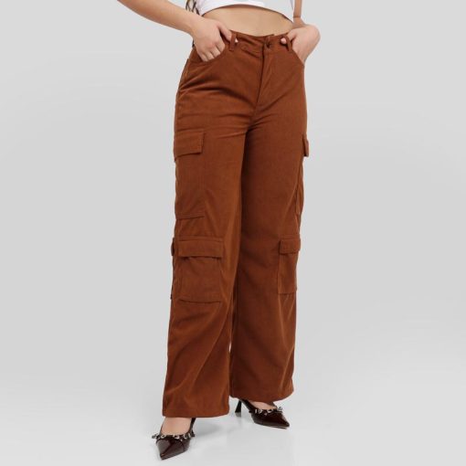 Pantalón Pana Dama Cargo OX-2522 Terracota